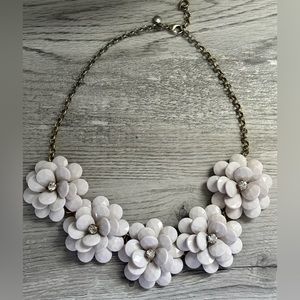 J. Crew White Floral Statement Necklace